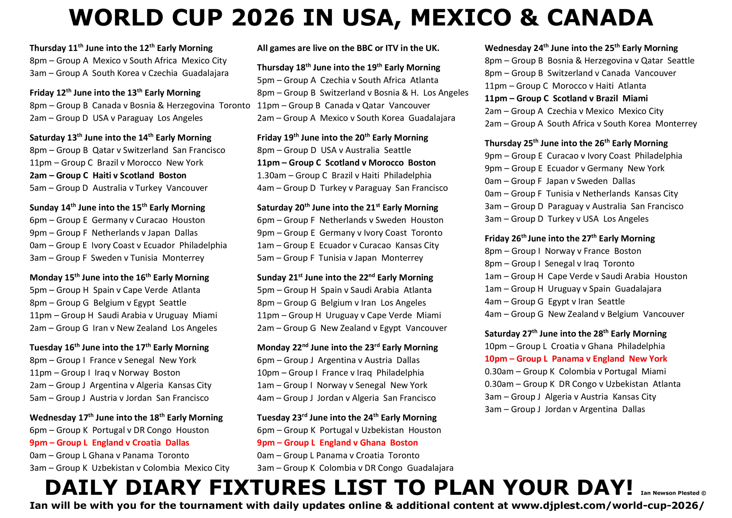 WORLD CUP 2026 – Print Out Downloads